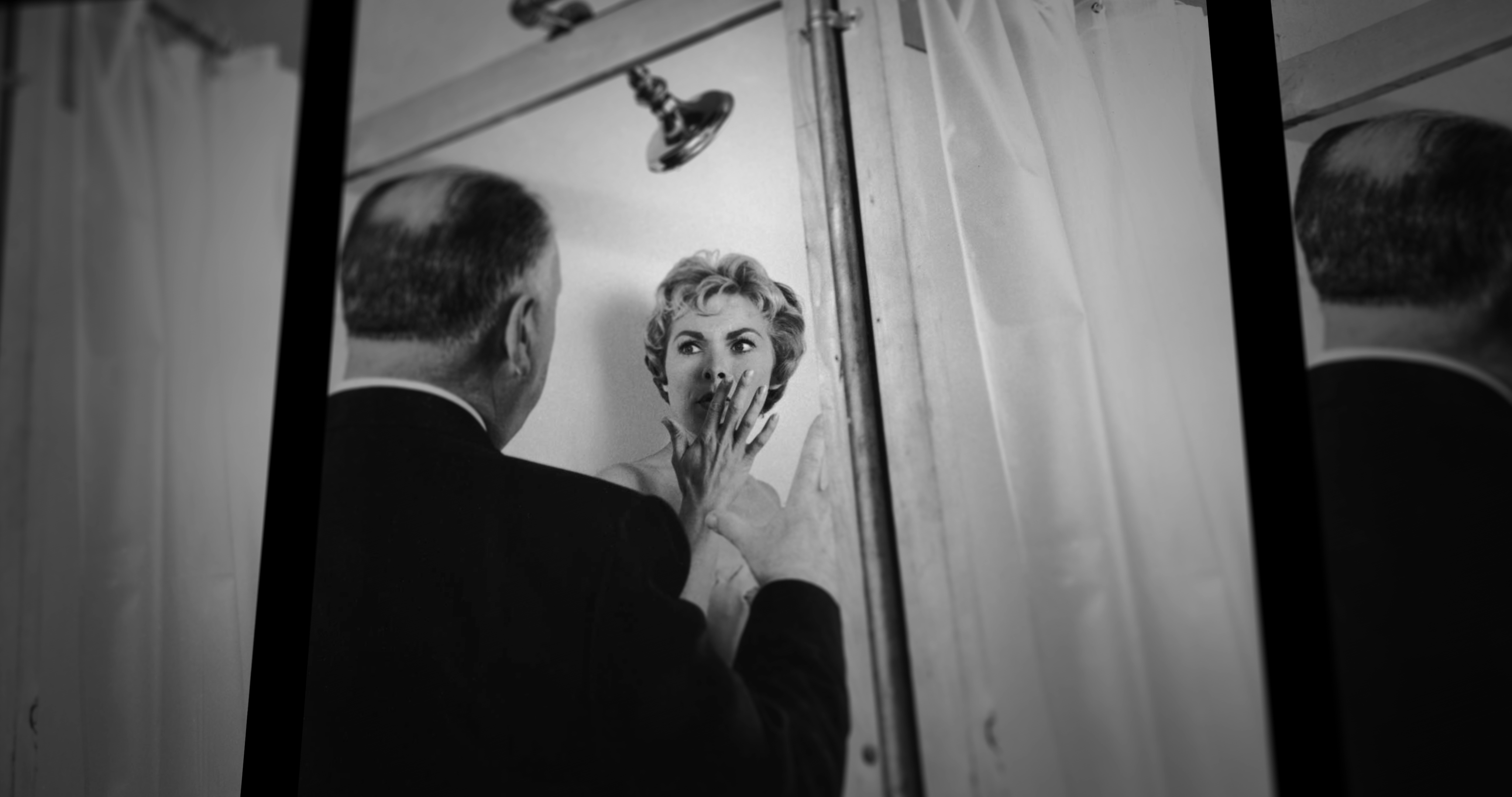 Alfred Hitchcock and Janet Leigh filming Psycho in 78/52.